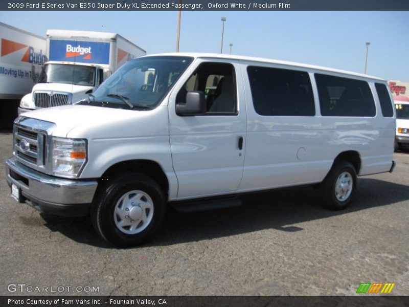 Oxford White / Medium Flint 2009 Ford E Series Van E350 Super Duty XL Extended Passenger