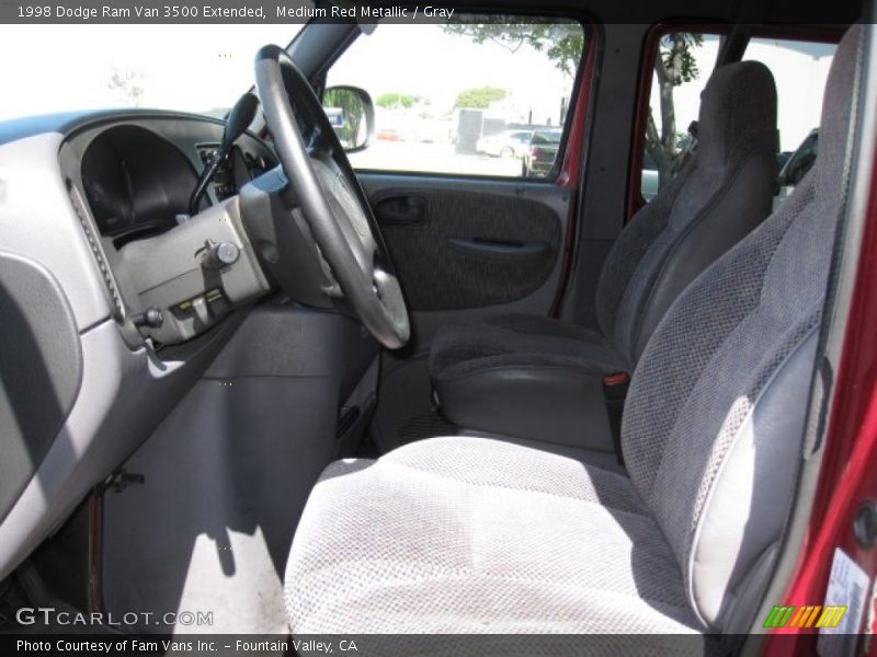 Medium Red Metallic / Gray 1998 Dodge Ram Van 3500 Extended