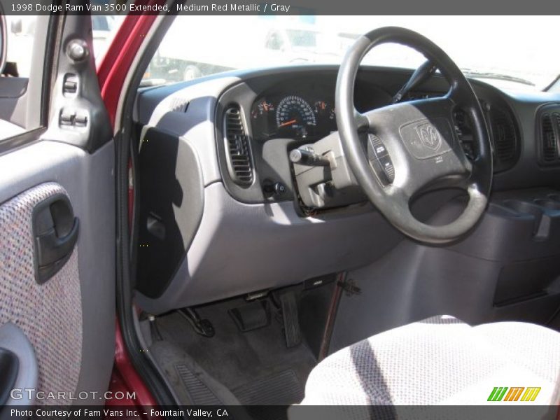 Medium Red Metallic / Gray 1998 Dodge Ram Van 3500 Extended