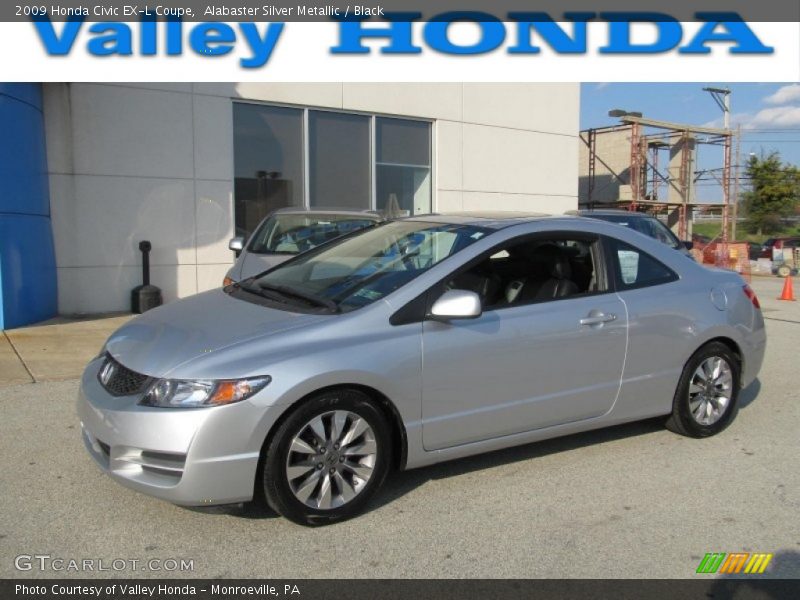 Alabaster Silver Metallic / Black 2009 Honda Civic EX-L Coupe