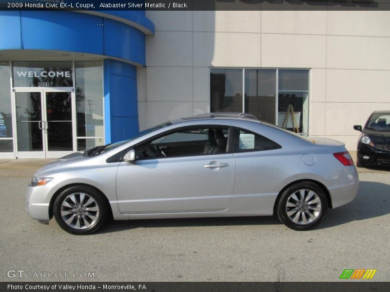 Alabaster Silver Metallic / Black 2009 Honda Civic EX-L Coupe