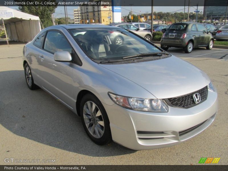 Alabaster Silver Metallic / Black 2009 Honda Civic EX-L Coupe