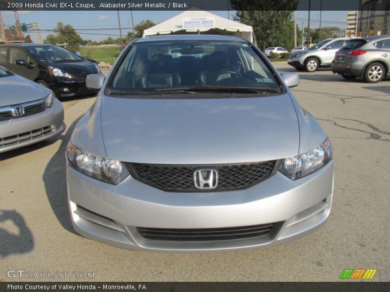 Alabaster Silver Metallic / Black 2009 Honda Civic EX-L Coupe