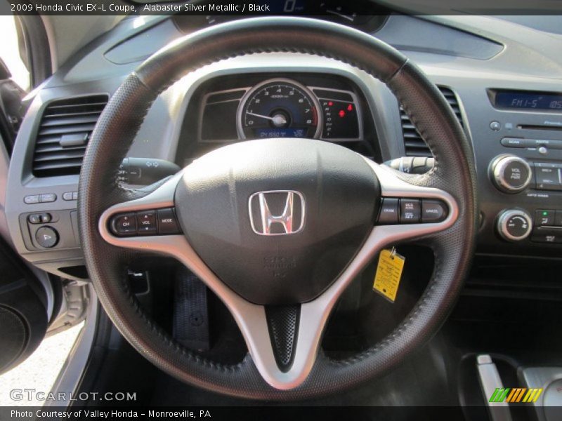 Alabaster Silver Metallic / Black 2009 Honda Civic EX-L Coupe