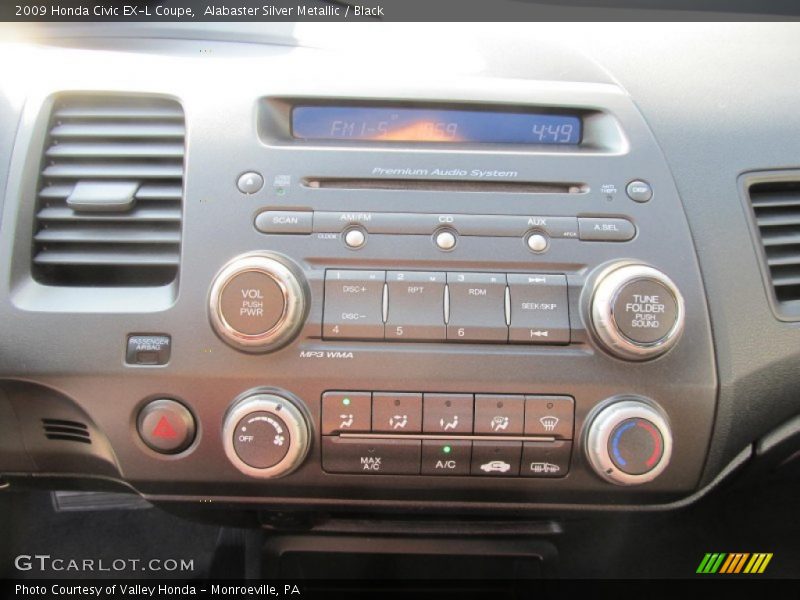 Alabaster Silver Metallic / Black 2009 Honda Civic EX-L Coupe
