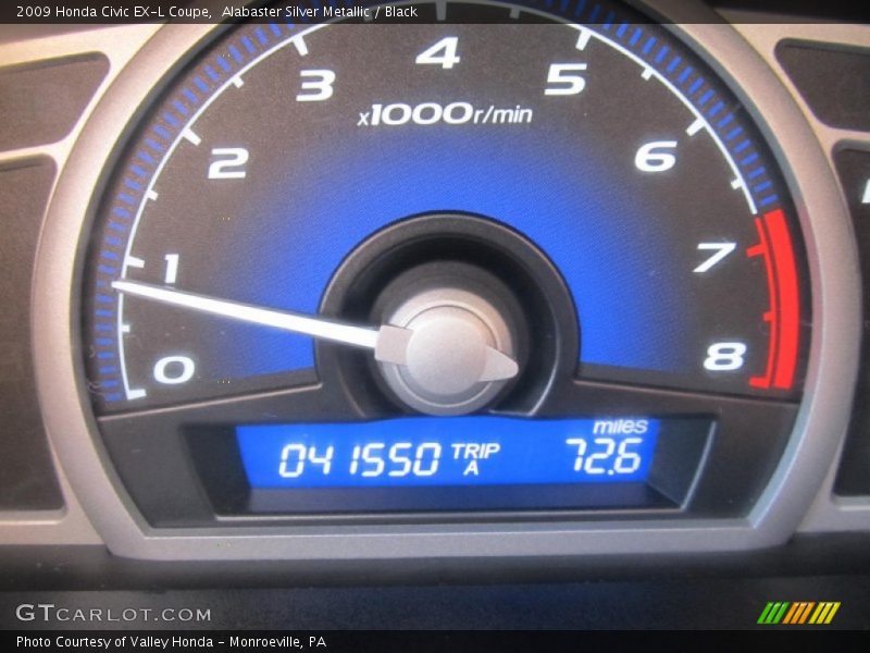 Alabaster Silver Metallic / Black 2009 Honda Civic EX-L Coupe