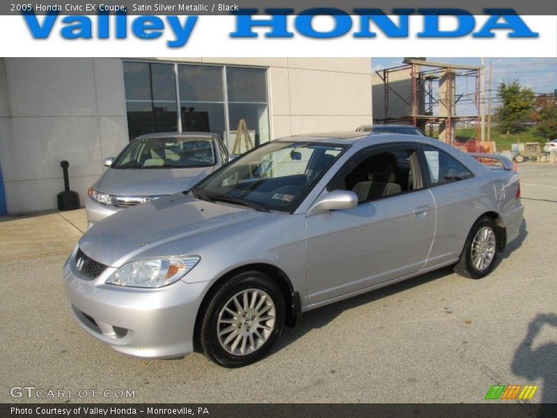 Satin Silver Metallic / Black 2005 Honda Civic EX Coupe