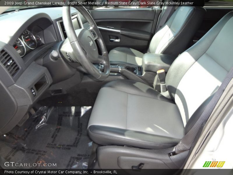 Bright Silver Metallic / Medium Slate Gray/Dark Slate Gray Mckinley Leather 2009 Jeep Grand Cherokee Laredo