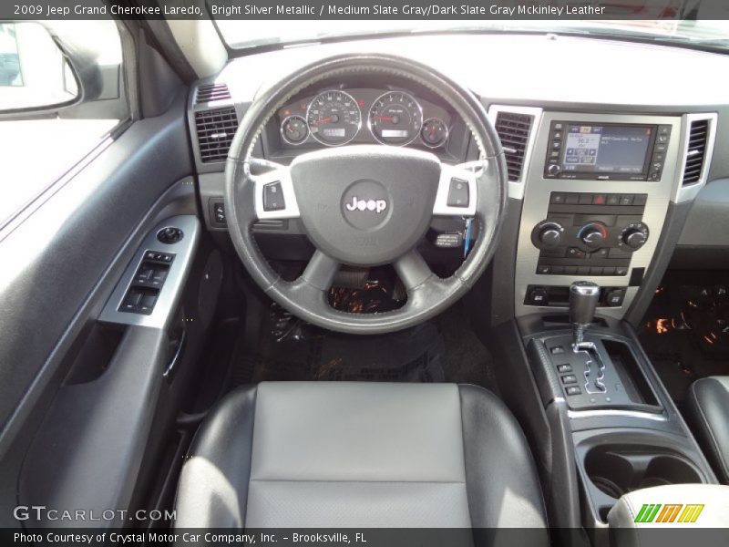Bright Silver Metallic / Medium Slate Gray/Dark Slate Gray Mckinley Leather 2009 Jeep Grand Cherokee Laredo