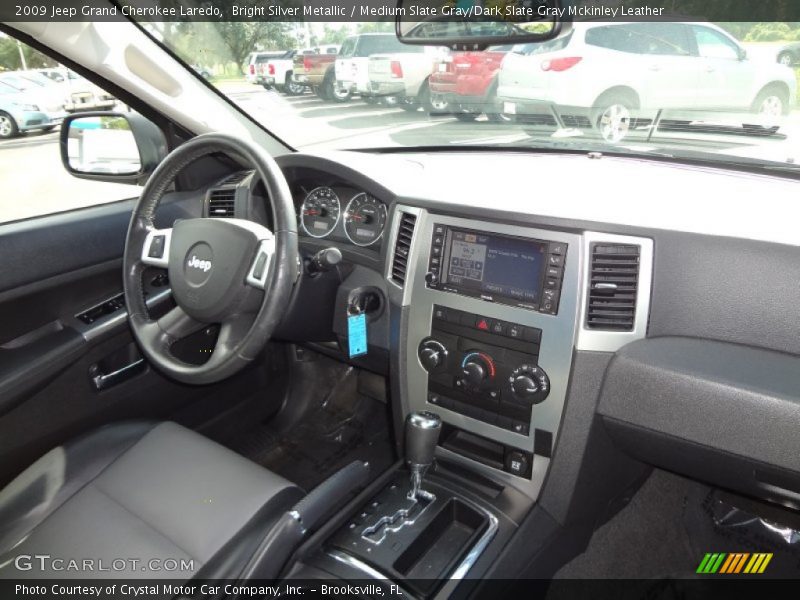 Bright Silver Metallic / Medium Slate Gray/Dark Slate Gray Mckinley Leather 2009 Jeep Grand Cherokee Laredo