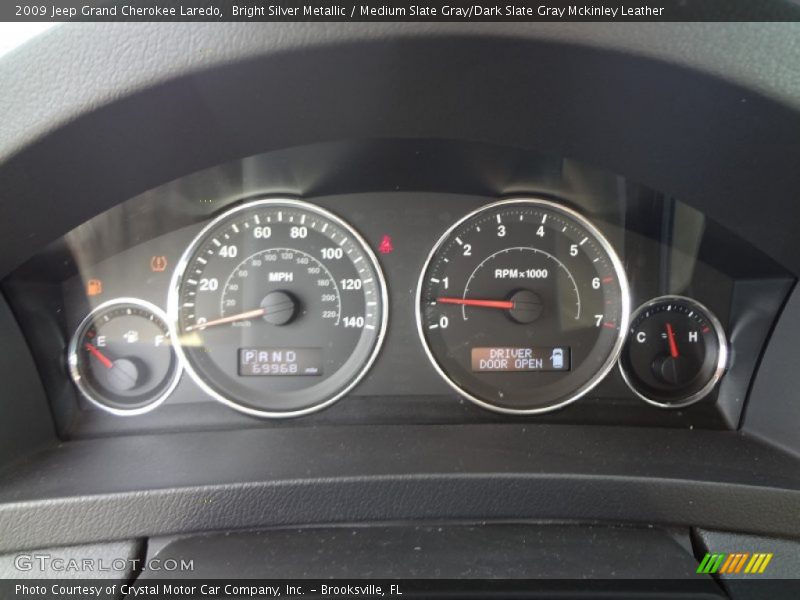 Bright Silver Metallic / Medium Slate Gray/Dark Slate Gray Mckinley Leather 2009 Jeep Grand Cherokee Laredo