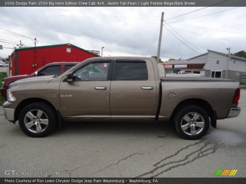 Austin Tan Pearl / Light Pebble Beige/Bark Brown 2009 Dodge Ram 1500 Big Horn Edition Crew Cab 4x4