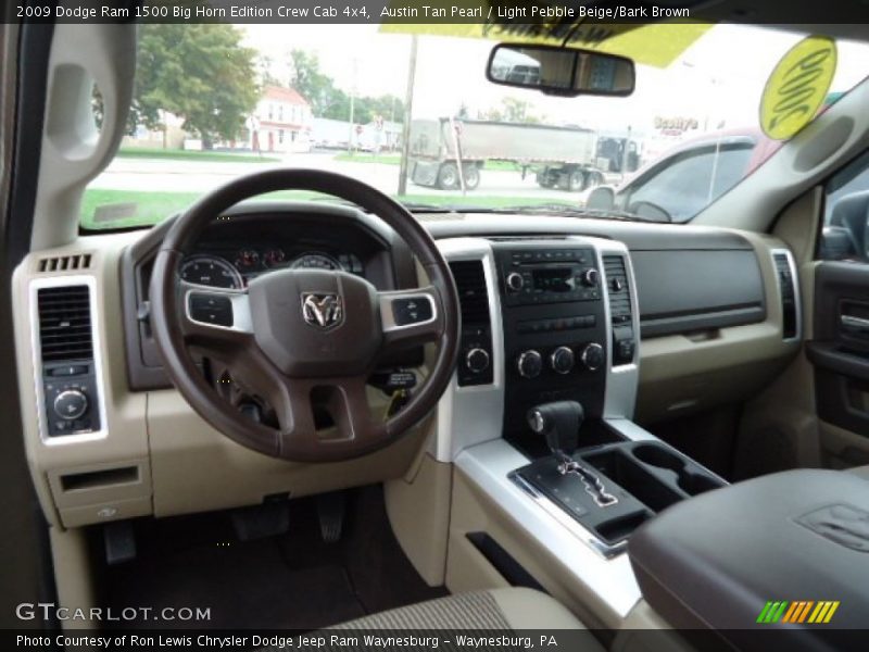 Austin Tan Pearl / Light Pebble Beige/Bark Brown 2009 Dodge Ram 1500 Big Horn Edition Crew Cab 4x4