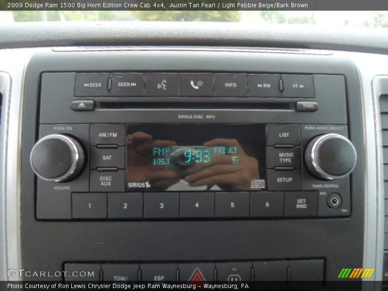 Austin Tan Pearl / Light Pebble Beige/Bark Brown 2009 Dodge Ram 1500 Big Horn Edition Crew Cab 4x4