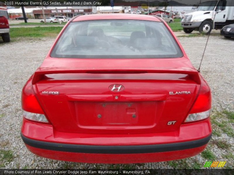 Rally Red / Dark Gray 2003 Hyundai Elantra GLS Sedan