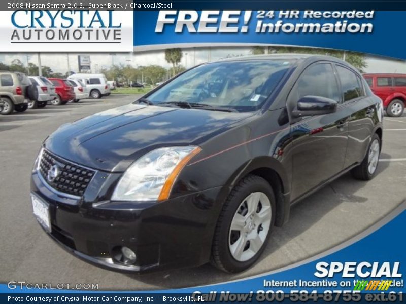 Super Black / Charcoal/Steel 2008 Nissan Sentra 2.0 S