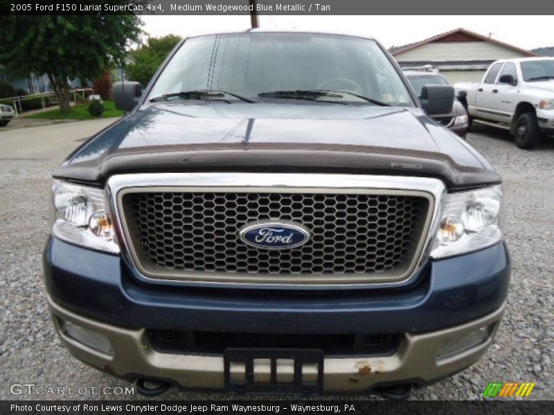 Medium Wedgewood Blue Metallic / Tan 2005 Ford F150 Lariat SuperCab 4x4