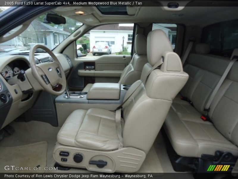 Medium Wedgewood Blue Metallic / Tan 2005 Ford F150 Lariat SuperCab 4x4