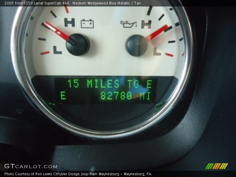 Medium Wedgewood Blue Metallic / Tan 2005 Ford F150 Lariat SuperCab 4x4