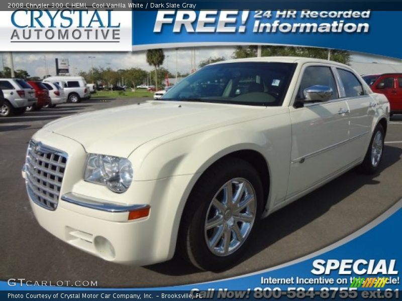 Cool Vanilla White / Dark Slate Gray 2008 Chrysler 300 C HEMI