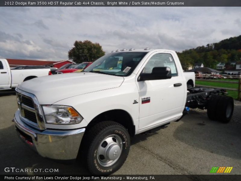 Bright White / Dark Slate/Medium Graystone 2012 Dodge Ram 3500 HD ST Regular Cab 4x4 Chassis