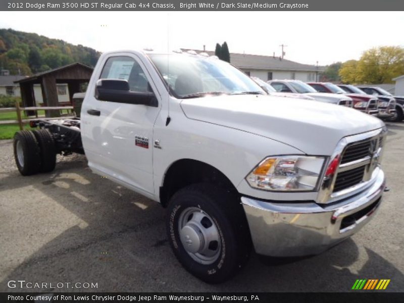 Bright White / Dark Slate/Medium Graystone 2012 Dodge Ram 3500 HD ST Regular Cab 4x4 Chassis