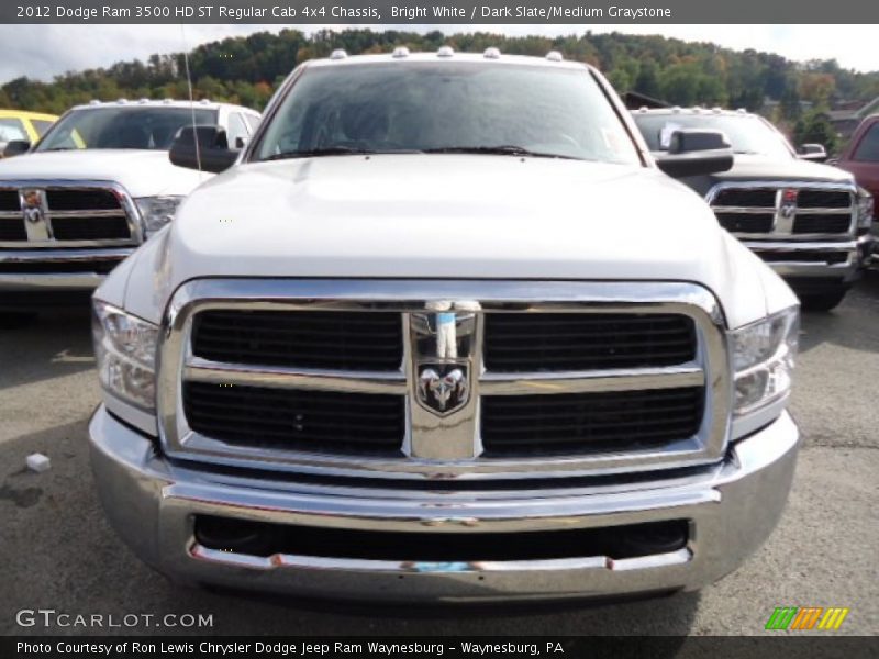 Bright White / Dark Slate/Medium Graystone 2012 Dodge Ram 3500 HD ST Regular Cab 4x4 Chassis