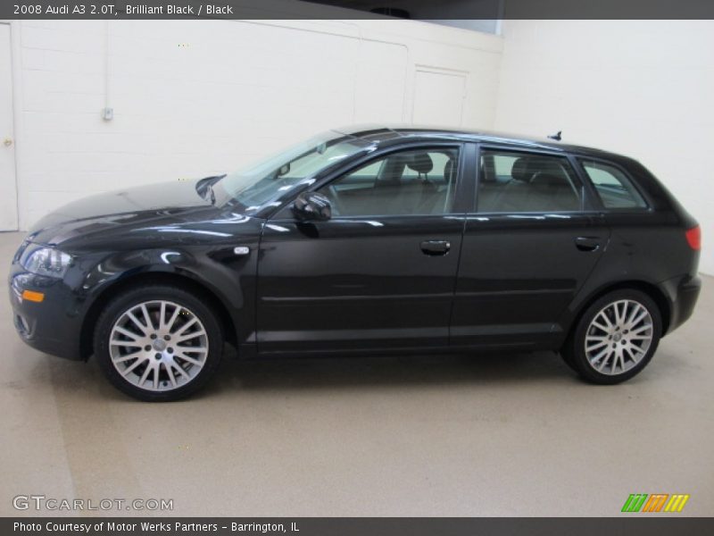 Brilliant Black / Black 2008 Audi A3 2.0T