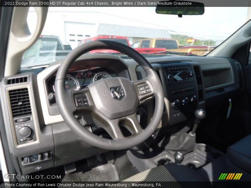 Bright White / Dark Slate/Medium Graystone 2012 Dodge Ram 3500 HD ST Regular Cab 4x4 Chassis
