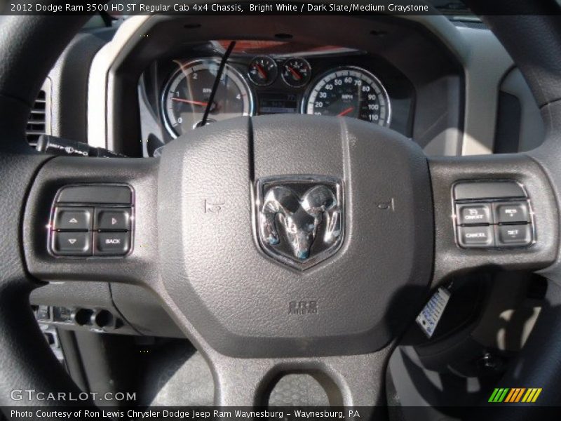 Bright White / Dark Slate/Medium Graystone 2012 Dodge Ram 3500 HD ST Regular Cab 4x4 Chassis