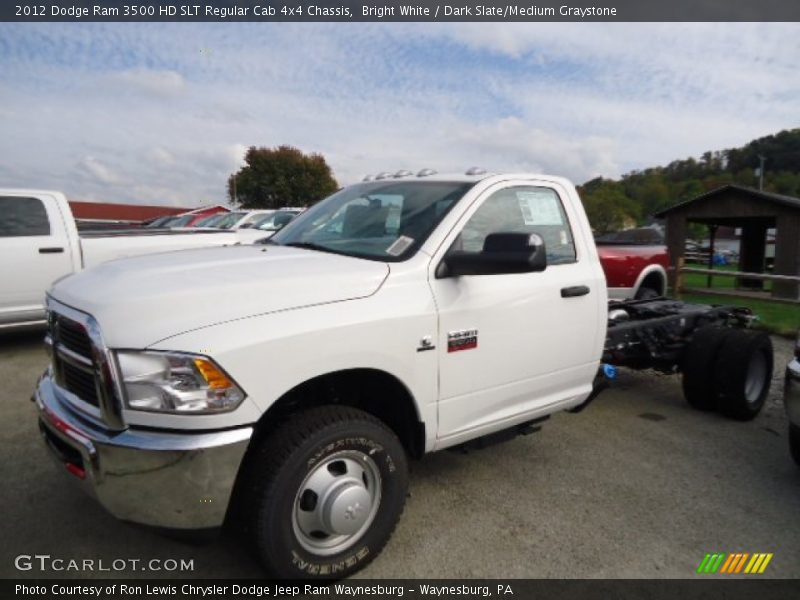 Bright White / Dark Slate/Medium Graystone 2012 Dodge Ram 3500 HD SLT Regular Cab 4x4 Chassis