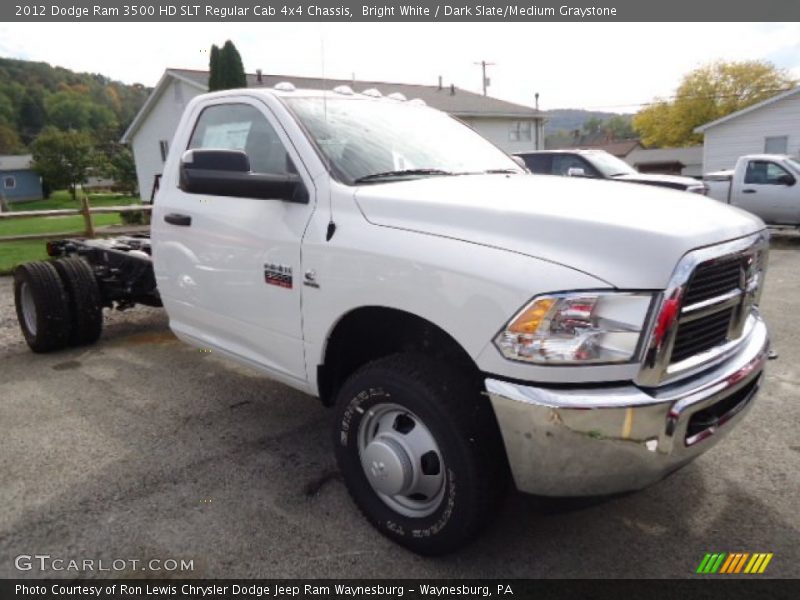 Bright White / Dark Slate/Medium Graystone 2012 Dodge Ram 3500 HD SLT Regular Cab 4x4 Chassis