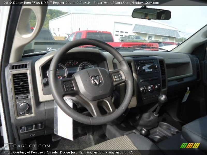 Bright White / Dark Slate/Medium Graystone 2012 Dodge Ram 3500 HD SLT Regular Cab 4x4 Chassis