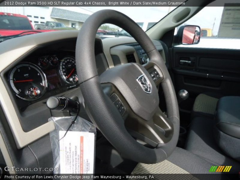 Bright White / Dark Slate/Medium Graystone 2012 Dodge Ram 3500 HD SLT Regular Cab 4x4 Chassis