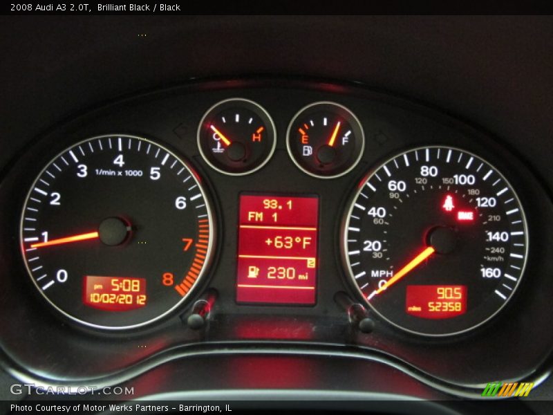 Brilliant Black / Black 2008 Audi A3 2.0T