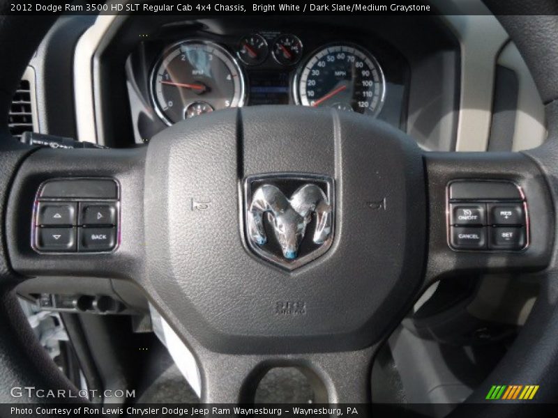 Bright White / Dark Slate/Medium Graystone 2012 Dodge Ram 3500 HD SLT Regular Cab 4x4 Chassis