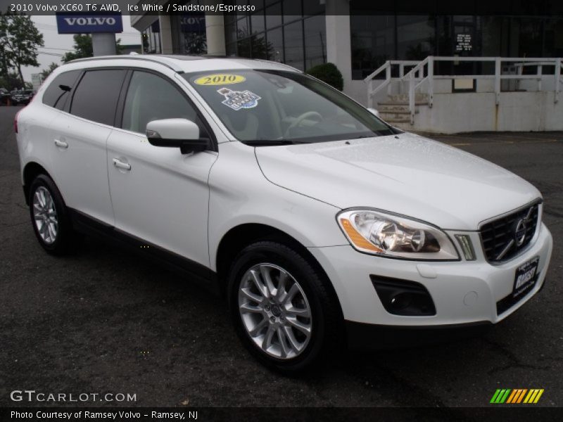 Ice White / Sandstone/Espresso 2010 Volvo XC60 T6 AWD