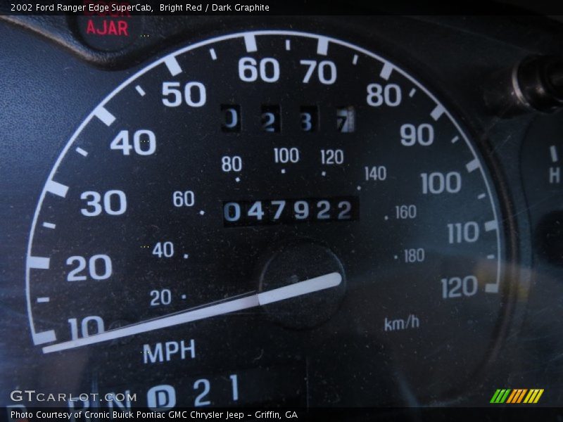 Bright Red / Dark Graphite 2002 Ford Ranger Edge SuperCab