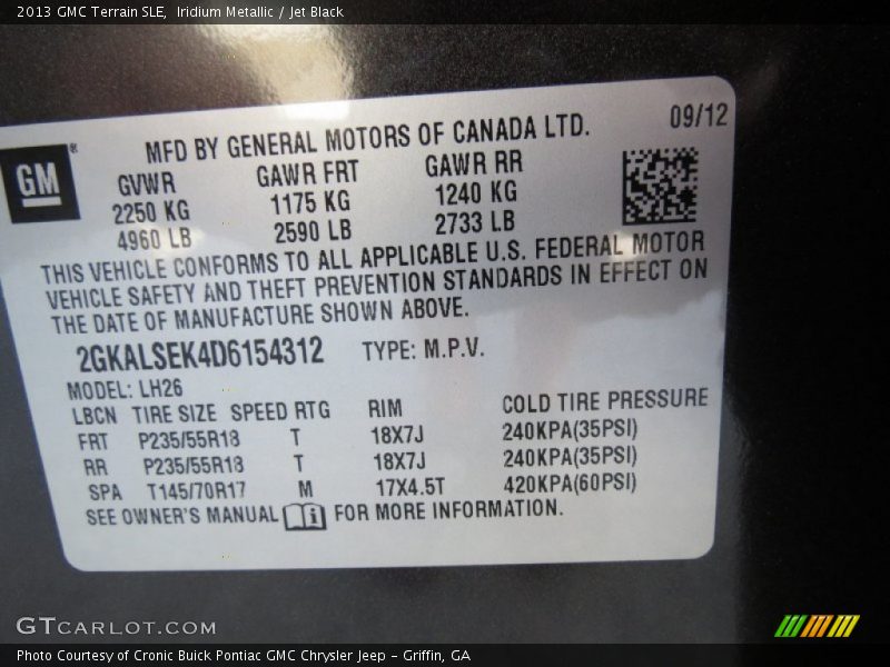 Iridium Metallic / Jet Black 2013 GMC Terrain SLE