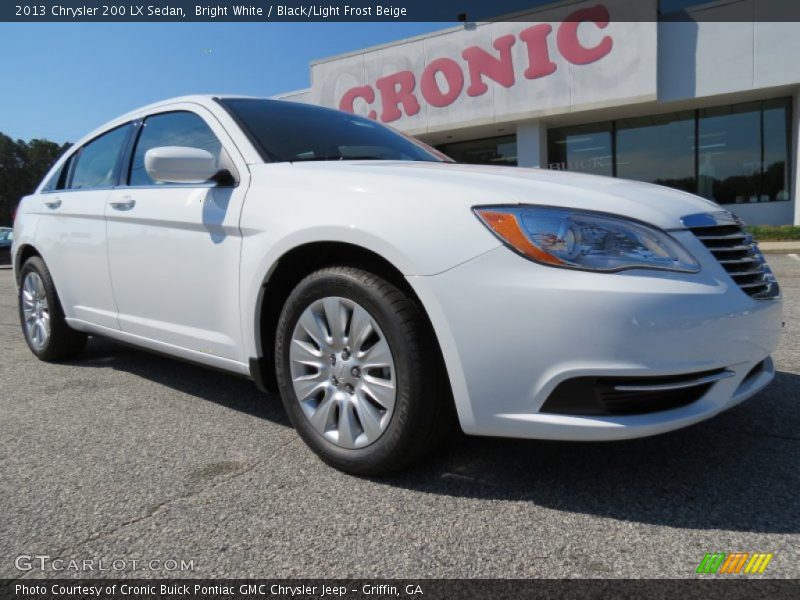 Bright White / Black/Light Frost Beige 2013 Chrysler 200 LX Sedan