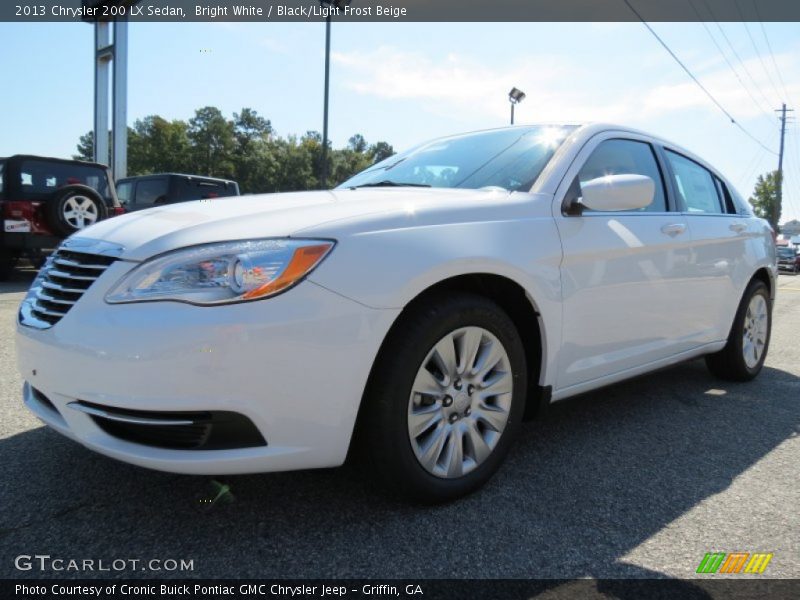 Bright White / Black/Light Frost Beige 2013 Chrysler 200 LX Sedan