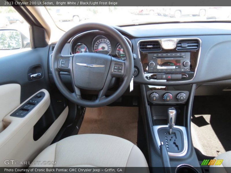 Bright White / Black/Light Frost Beige 2013 Chrysler 200 LX Sedan
