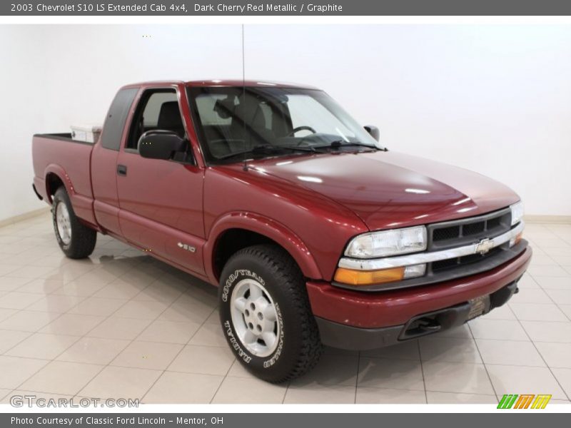 Dark Cherry Red Metallic / Graphite 2003 Chevrolet S10 LS Extended Cab 4x4
