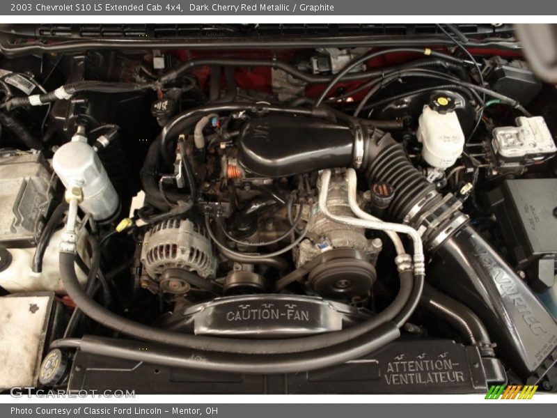 Dark Cherry Red Metallic / Graphite 2003 Chevrolet S10 LS Extended Cab 4x4