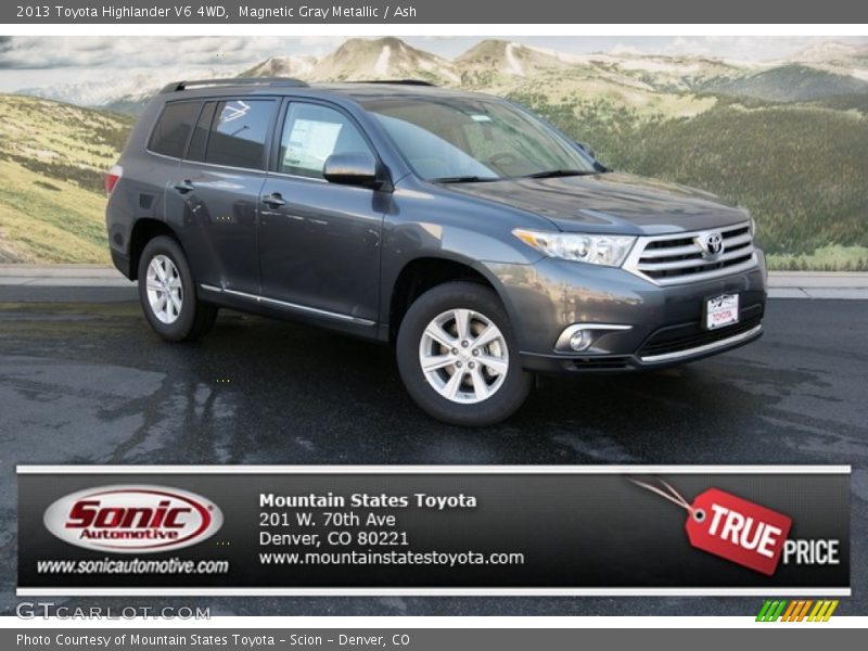 Magnetic Gray Metallic / Ash 2013 Toyota Highlander V6 4WD