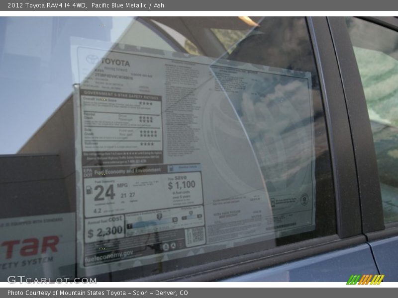 Pacific Blue Metallic / Ash 2012 Toyota RAV4 I4 4WD