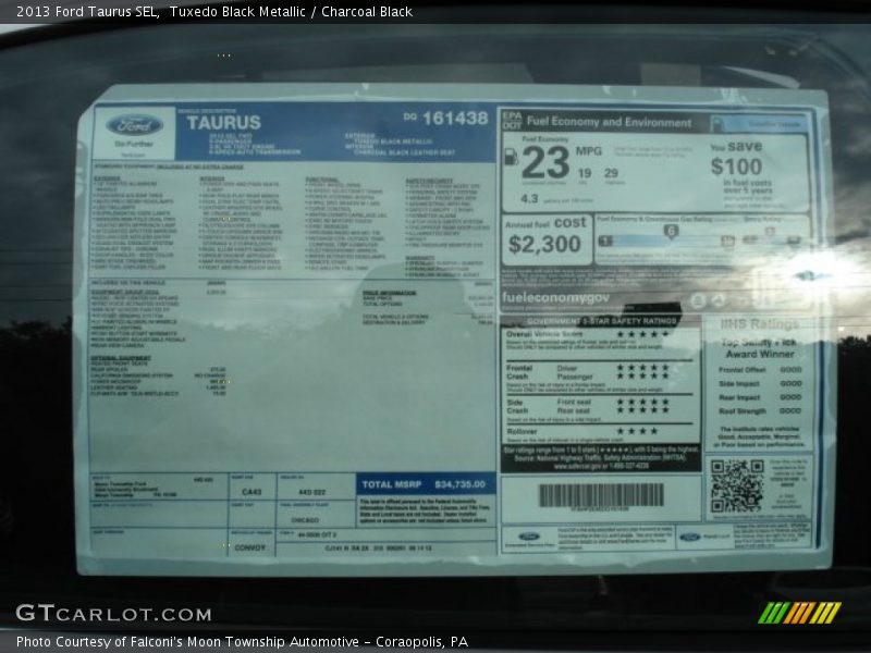 Tuxedo Black Metallic / Charcoal Black 2013 Ford Taurus SEL