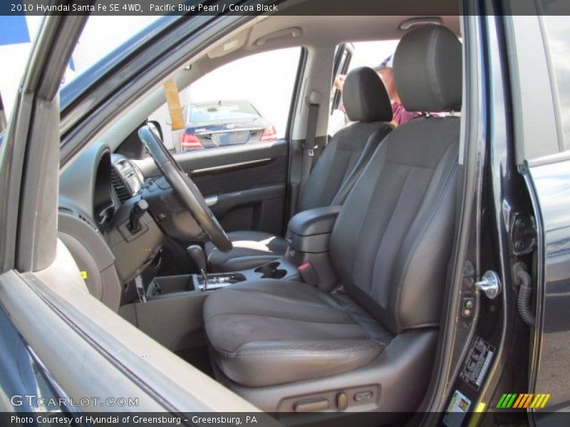 Pacific Blue Pearl / Cocoa Black 2010 Hyundai Santa Fe SE 4WD