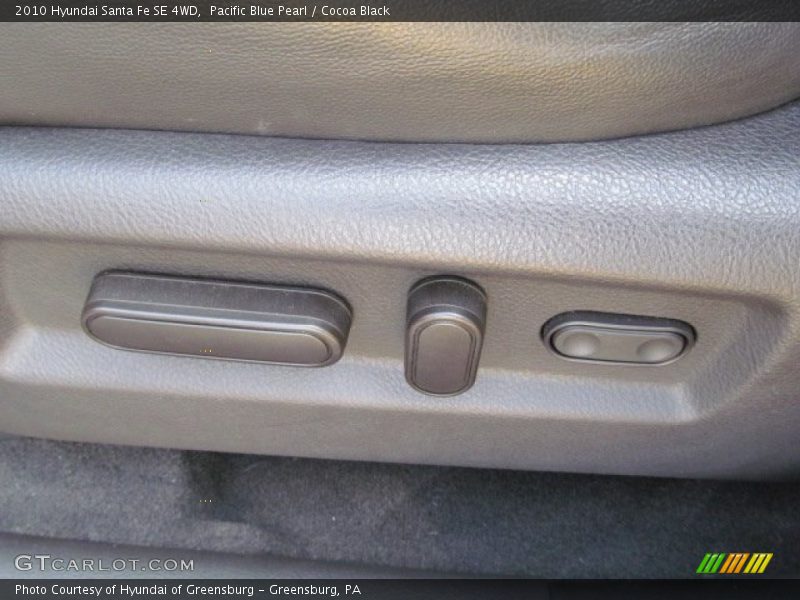 Pacific Blue Pearl / Cocoa Black 2010 Hyundai Santa Fe SE 4WD