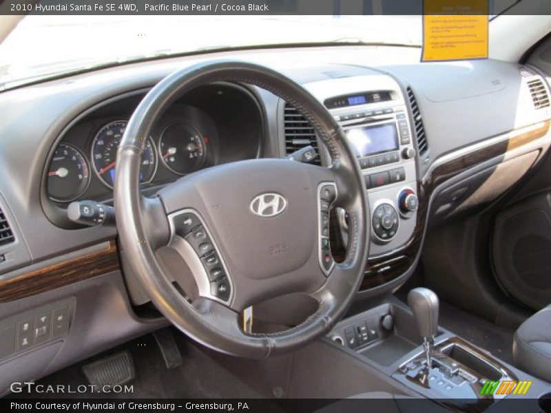 Pacific Blue Pearl / Cocoa Black 2010 Hyundai Santa Fe SE 4WD
